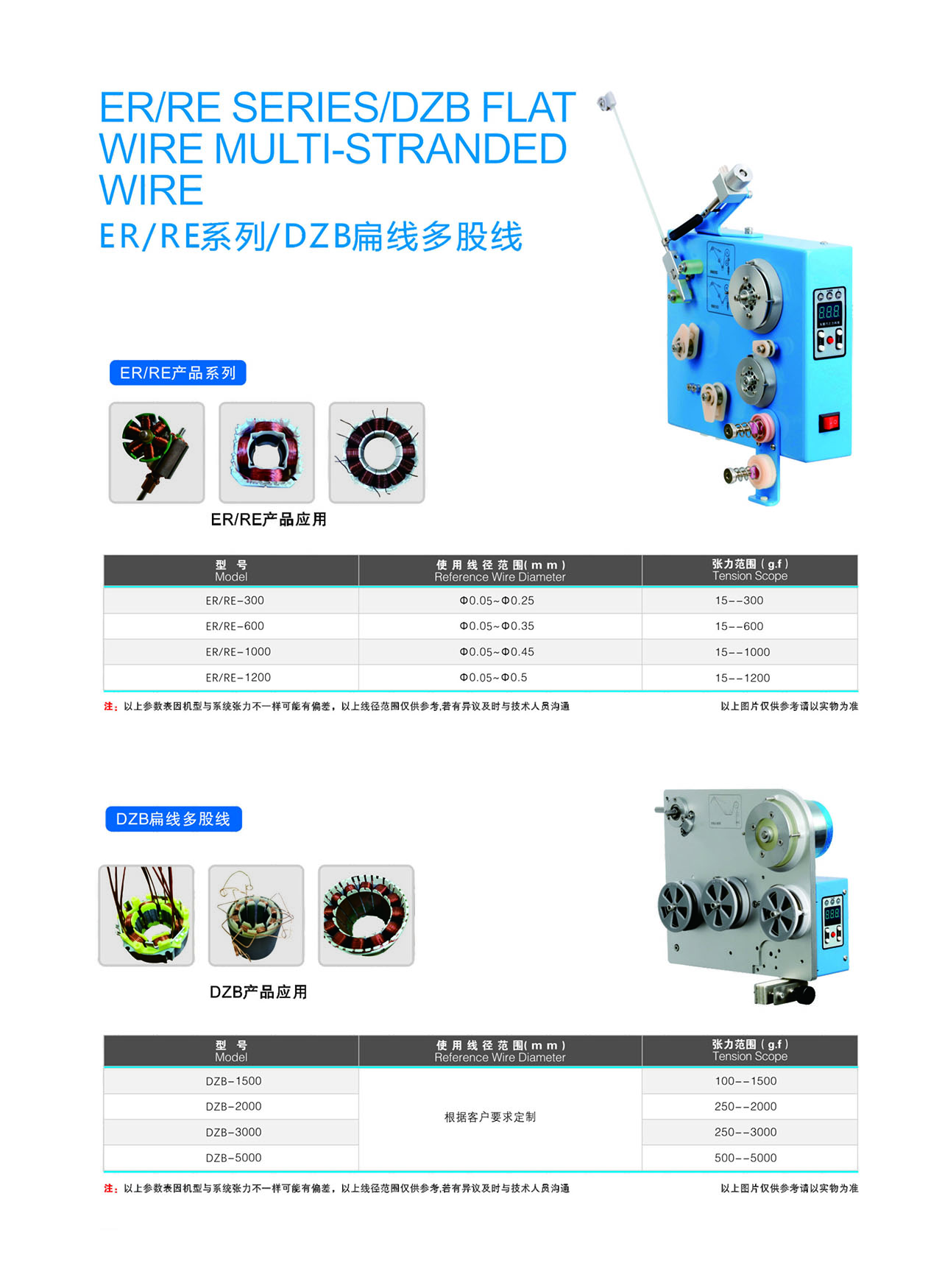 ER RE系列 DZB扁线多股线张力器参数